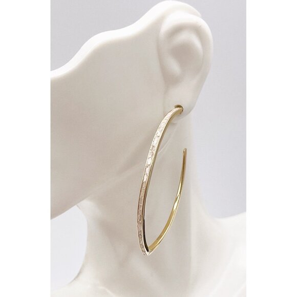 Zoya India 925 Sterling Silver Gold Vermeil Oval Hoop Earrings Iridescent Inlay - Picture 2 of 14
